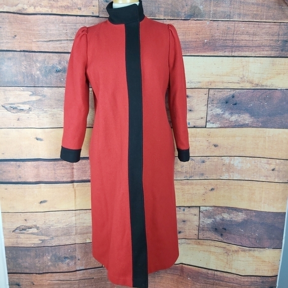 Vintage Sears woolblend long winter coat mao collar - Picture 3 of 8